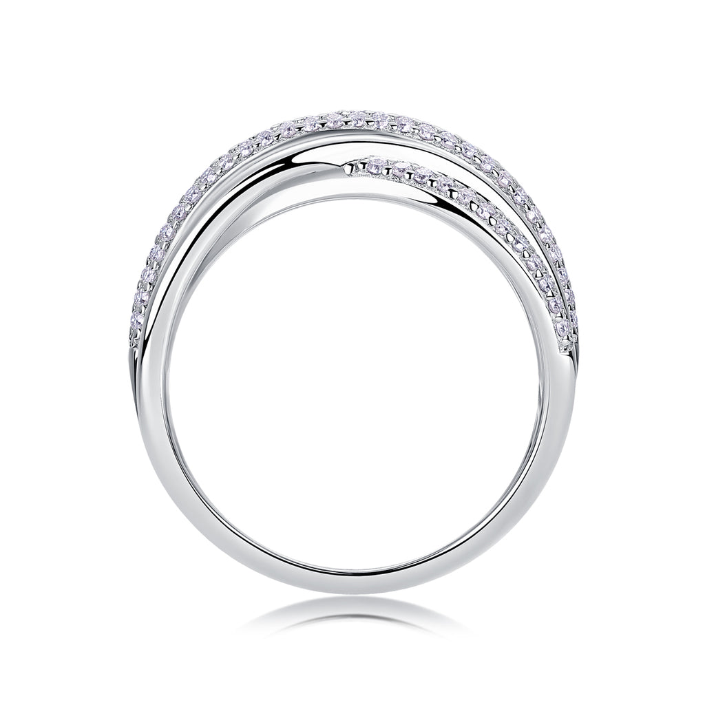 Brilliant Interweaving Moissanite Ring - S925 Sterling Silver Platinum Plated