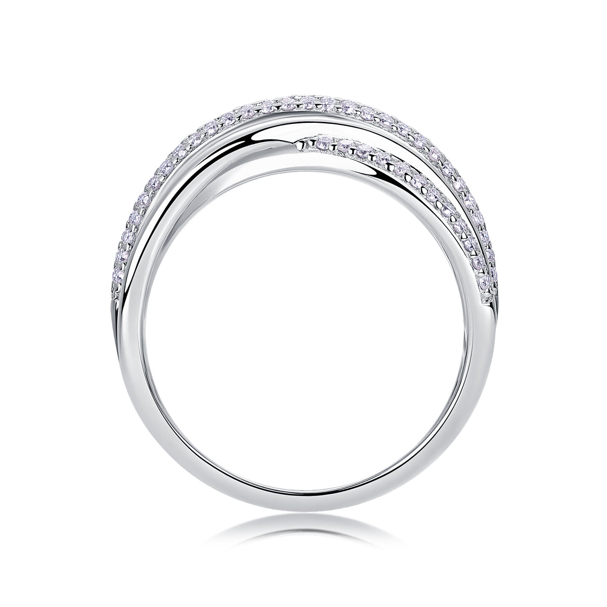 Brilliant Interweaving Moissanite Ring - S925 Sterling Silver Platinum Plated