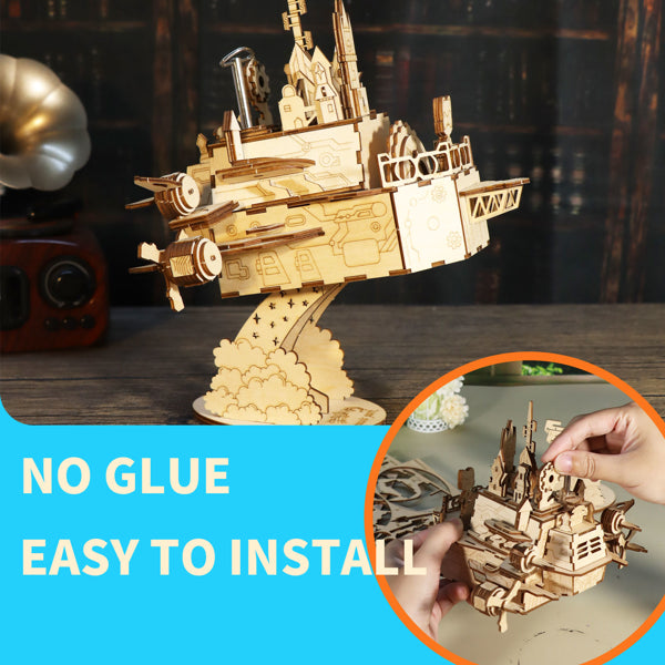 Moving Castle 3D Wooden Puzzle Music Box