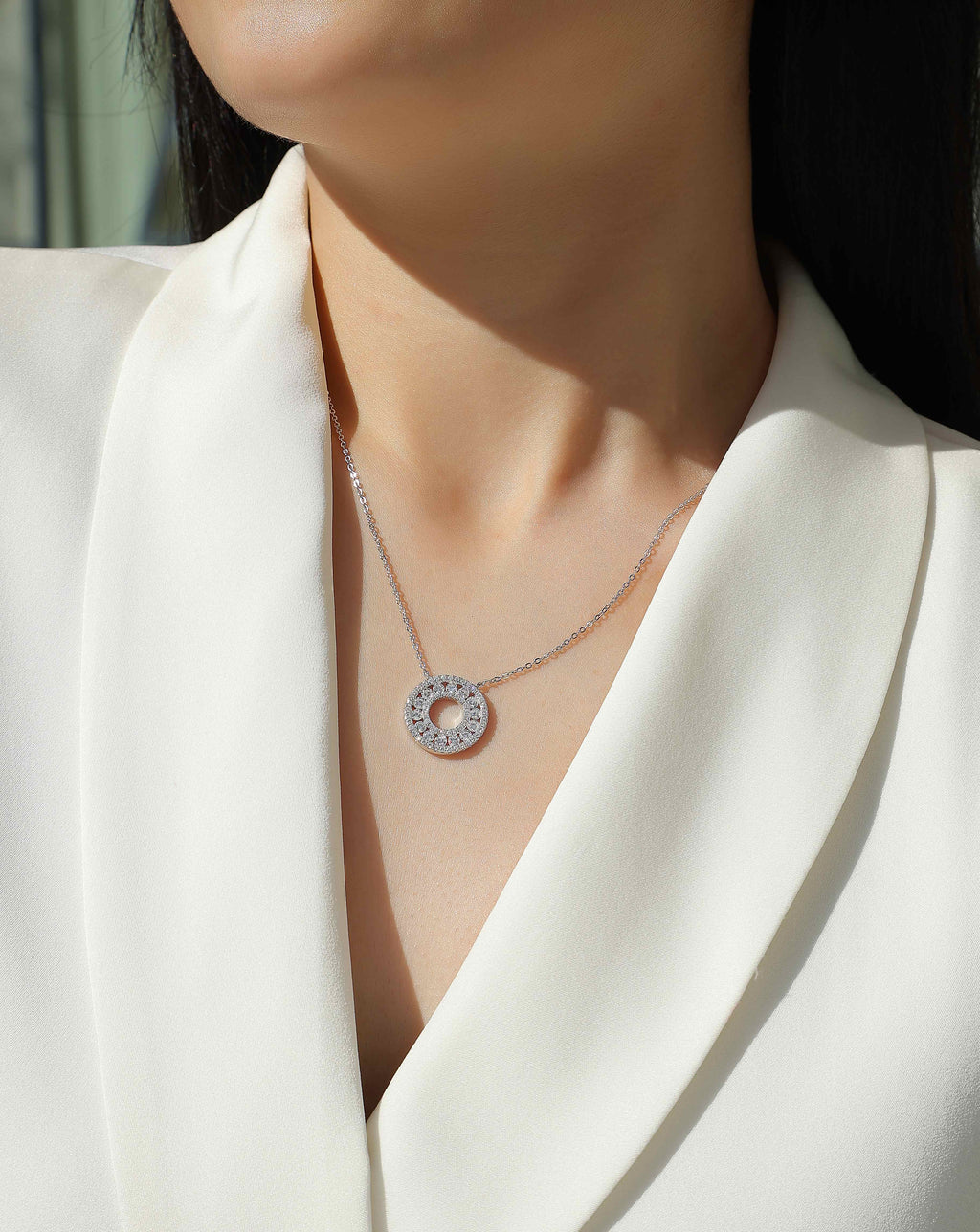 Moissanite Pendant Necklace – S925 Sterling Silver