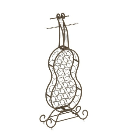 Cello-Shaped Wine Rack with Storage - Freestanding Baker's Rack