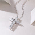 Moissanite Cross Sterling Silver Necklace