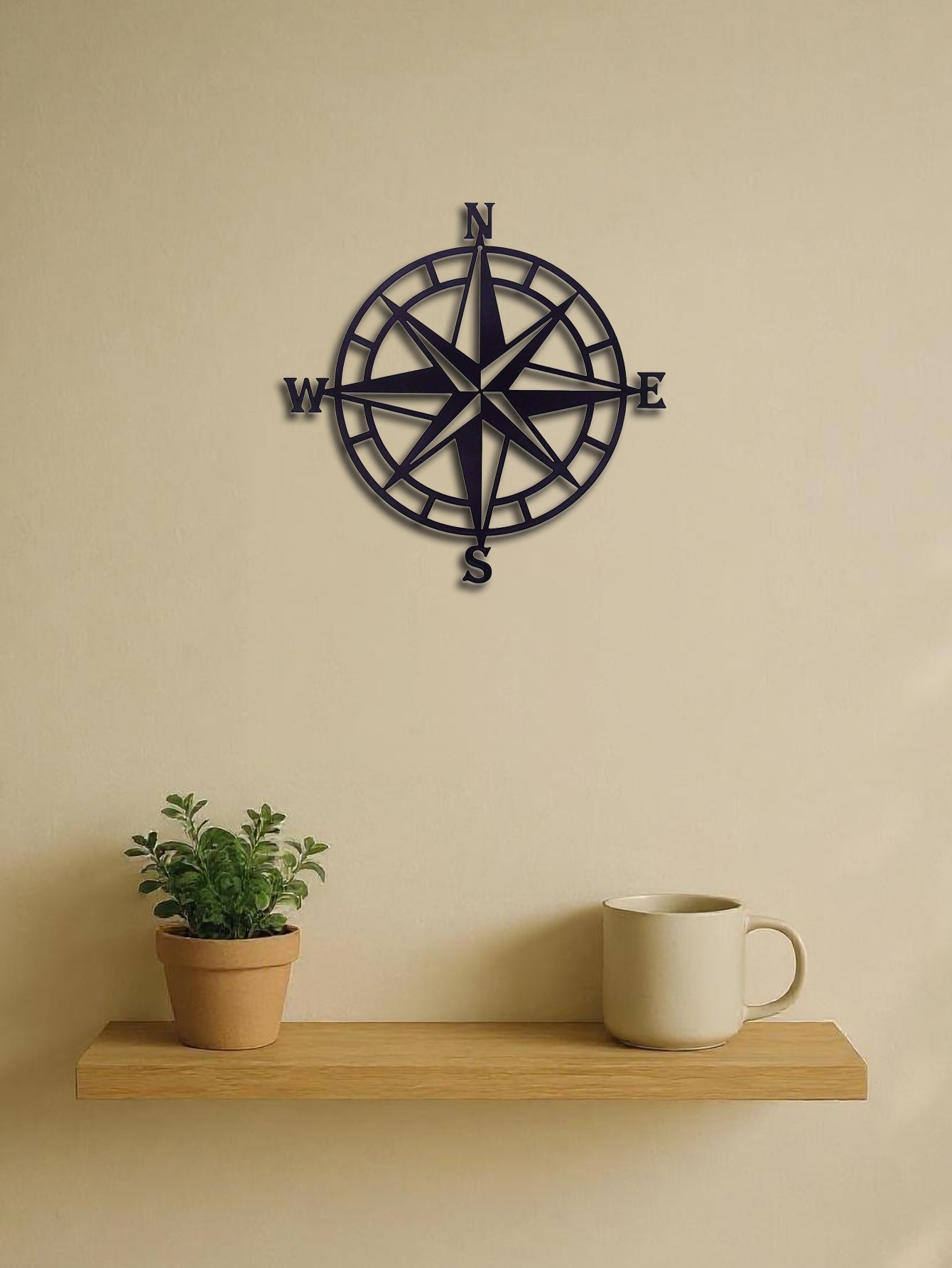 Nautical Compass Metal Wall Art