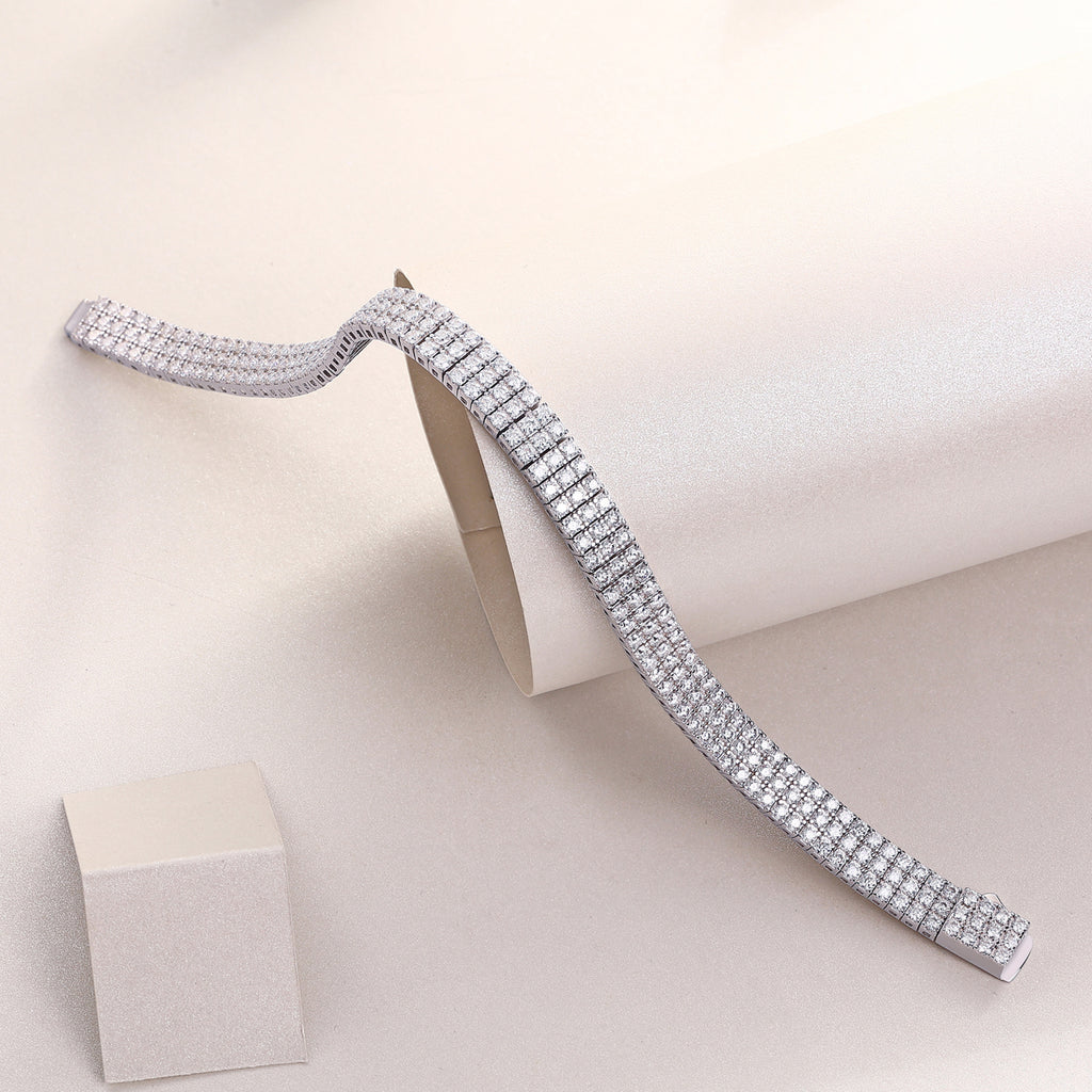 Moissanite Sterling Silver Tennis Bracelet