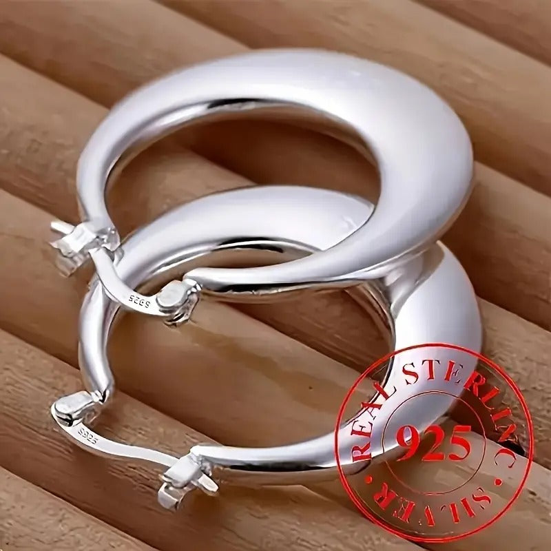 Sterling Silver Circle Hoop Earrings