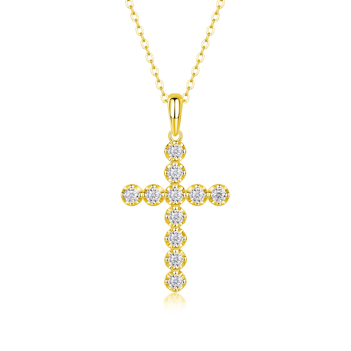 Cross Moissanite Necklace - S925 Sterling Silver with Chain (3 Colors)