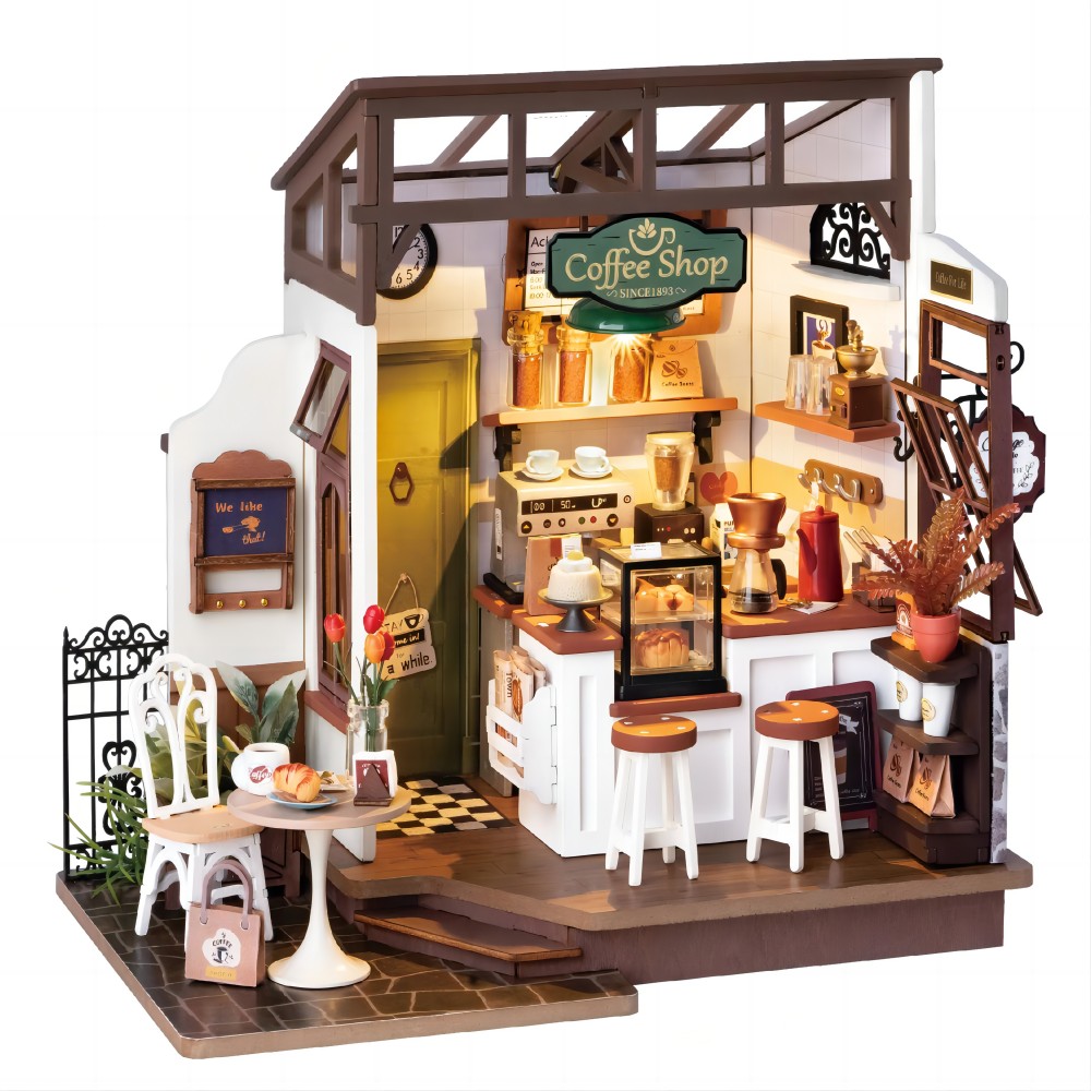 DIY Miniature Greenhouse Dollhouse with LED Lights
