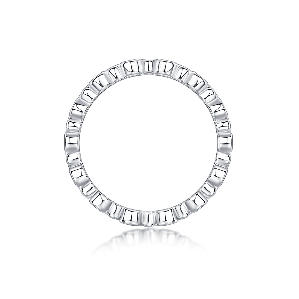 Multi-Row Pavé Moissanite Band Ring in S925 Sterling Silver