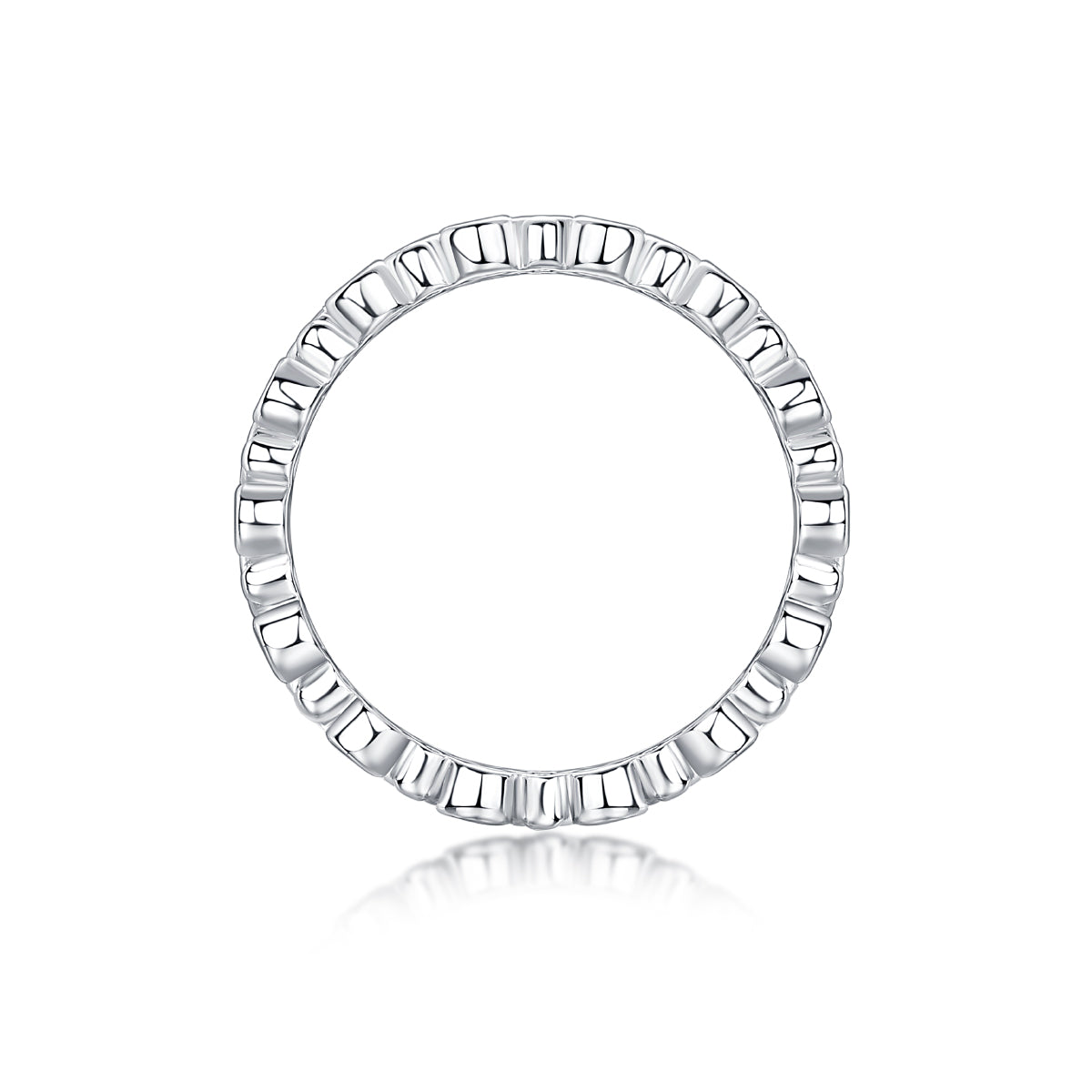 Multi-Row Pavé Moissanite Band Ring in S925 Sterling Silver