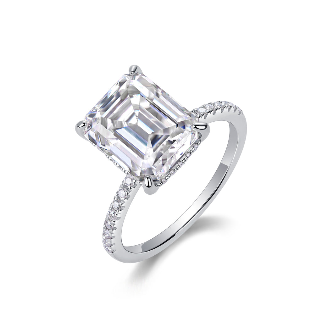 Emerald Cut Moissanite Ring - S925 Sterling Silver