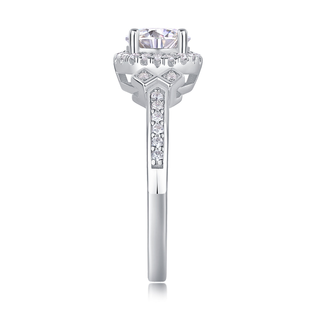 1-Carat Moissanite Solitaire Ring – S925 Sterling Silver