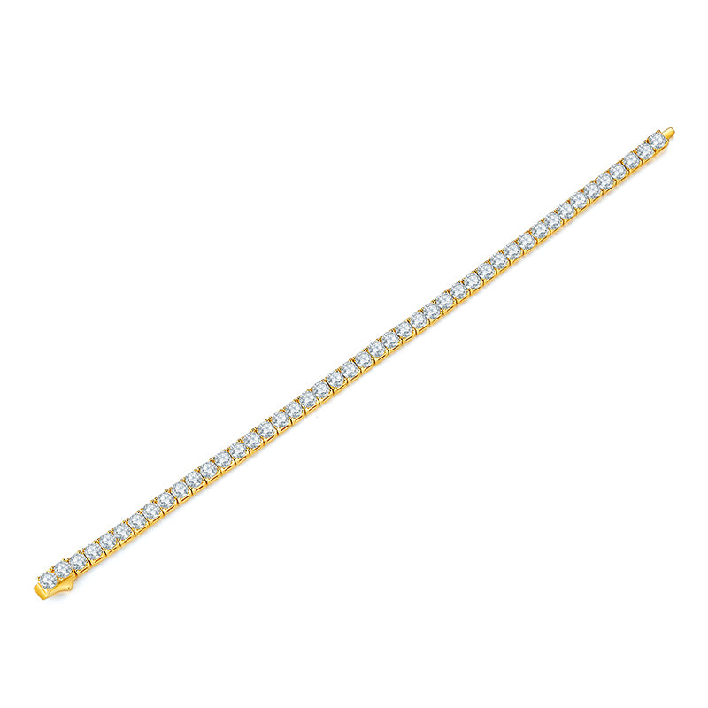 Unique Moissanite Tennis Bracelet — S925 Sterling Silver, Silver & Gold, 0.1ct