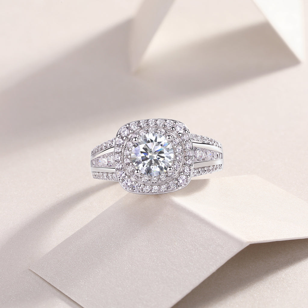 1 Carat Moissanite Crown Ring - S925 Sterling Silver