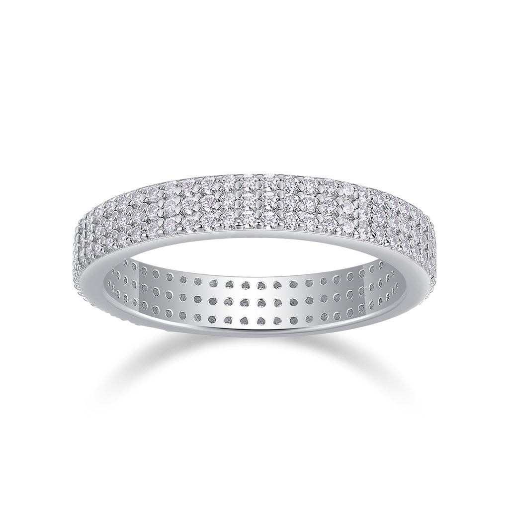 Moissanite Platinum-Plated Ring – S925 Sterling Silver