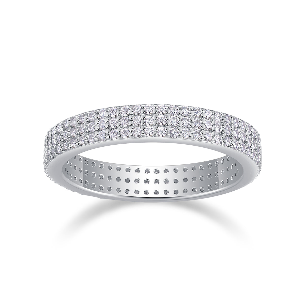 Moissanite Platinum-Plated Ring – S925 Sterling Silver