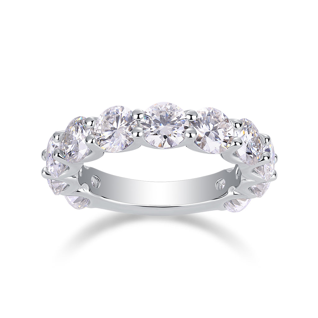 Round Moissanite Bezel Ring in S925 Sterling Silver
