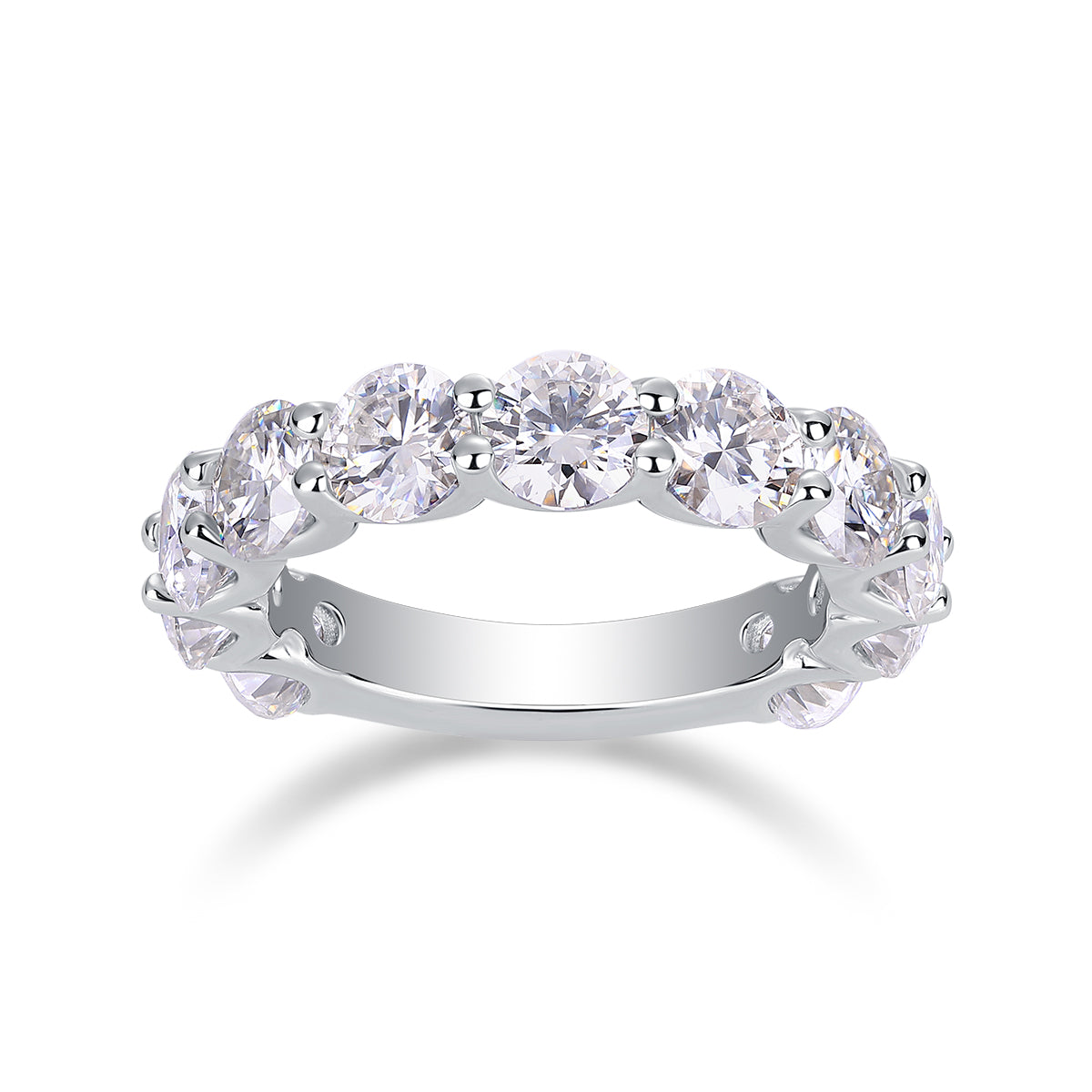 Round Moissanite Bezel Ring in S925 Sterling Silver