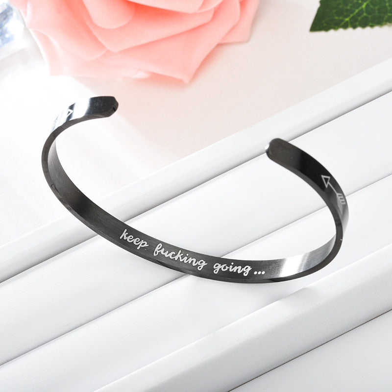 Keep Fucking Going Stainless-Steel Bangle