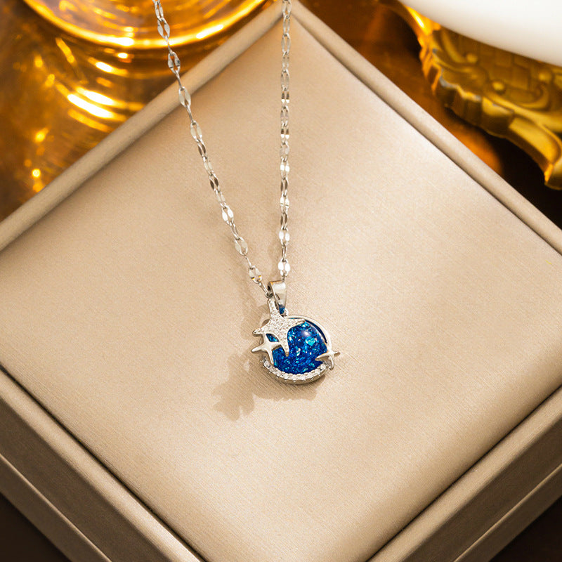 Cosmos Zodiac Star Titanium Steel Necklace