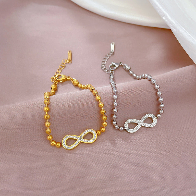 Infinity Titanium Steel Bracelet - Gold or Silver