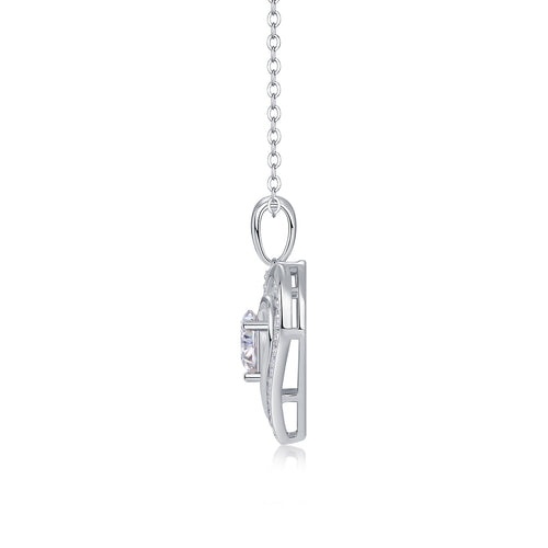 1 Carat Moissanite Necklace - S925 Sterling Silver Platinum-Plated with Chain