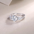 Large Stone 2-Carat Moissanite Solitaire Ring – S925 Sterling Silver