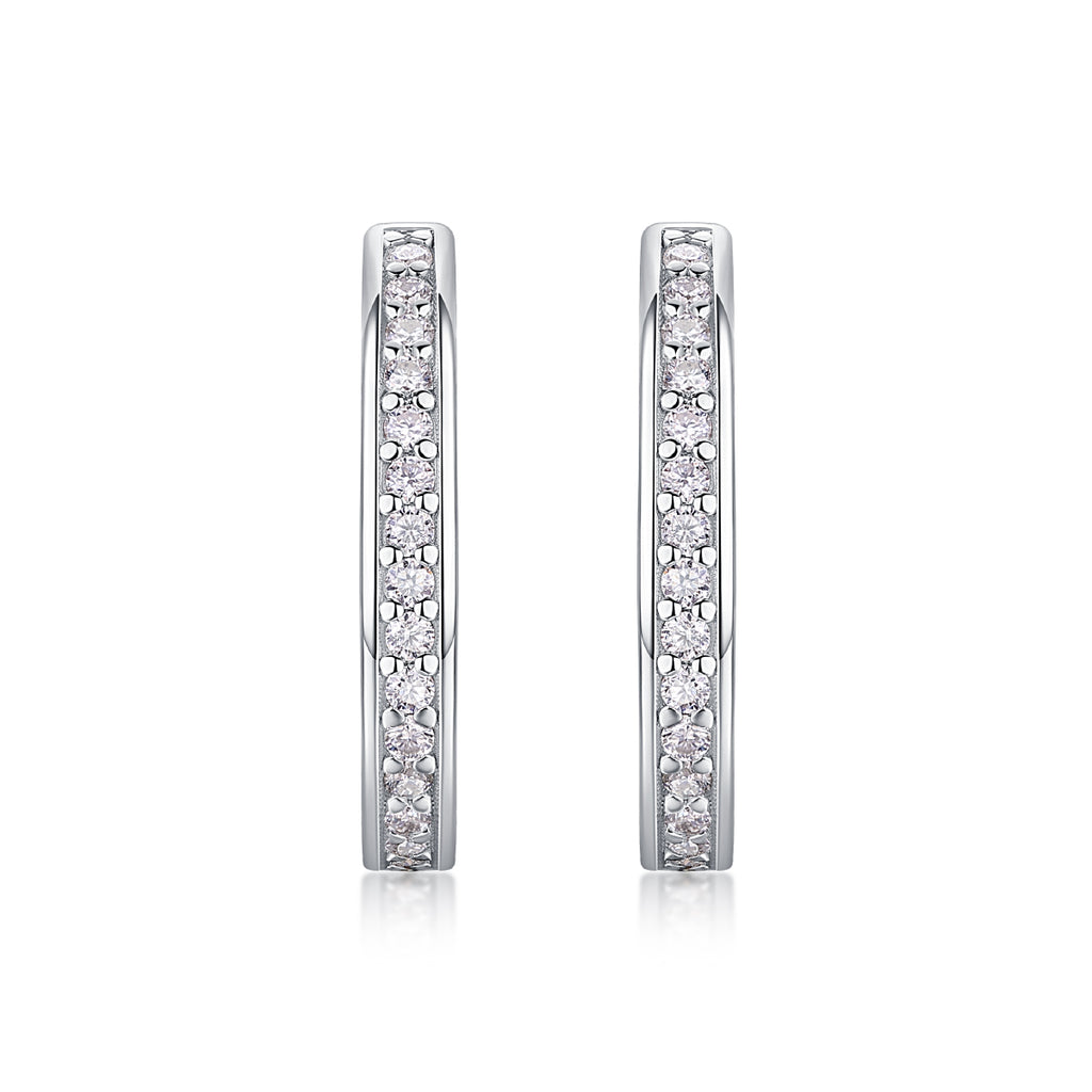 Moissanite Stud Earrings - S925 Sterling Silver Platinum-Plated (Pair)