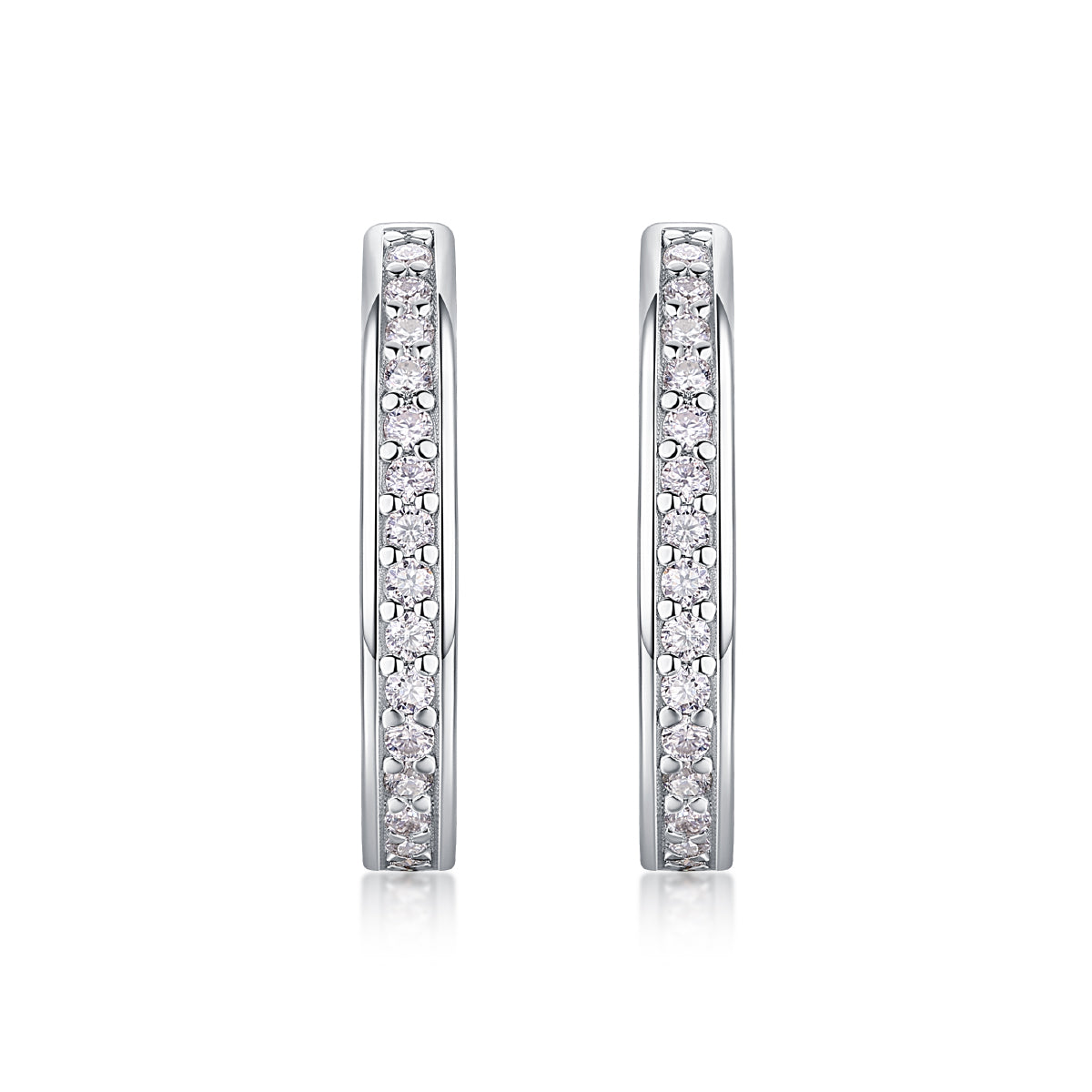 Moissanite Stud Earrings - S925 Sterling Silver Platinum-Plated (Pair)
