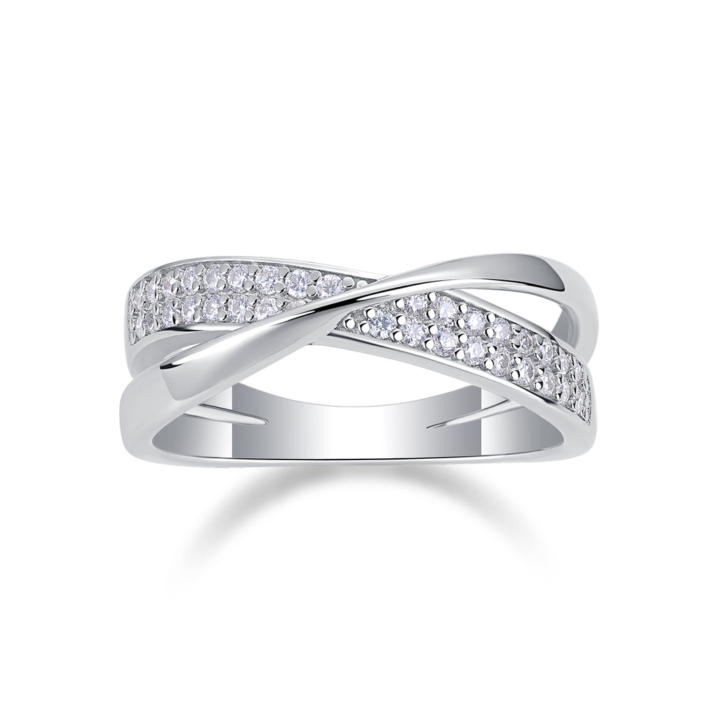 Wrap-Around Moissanite Sterling Silver Ring