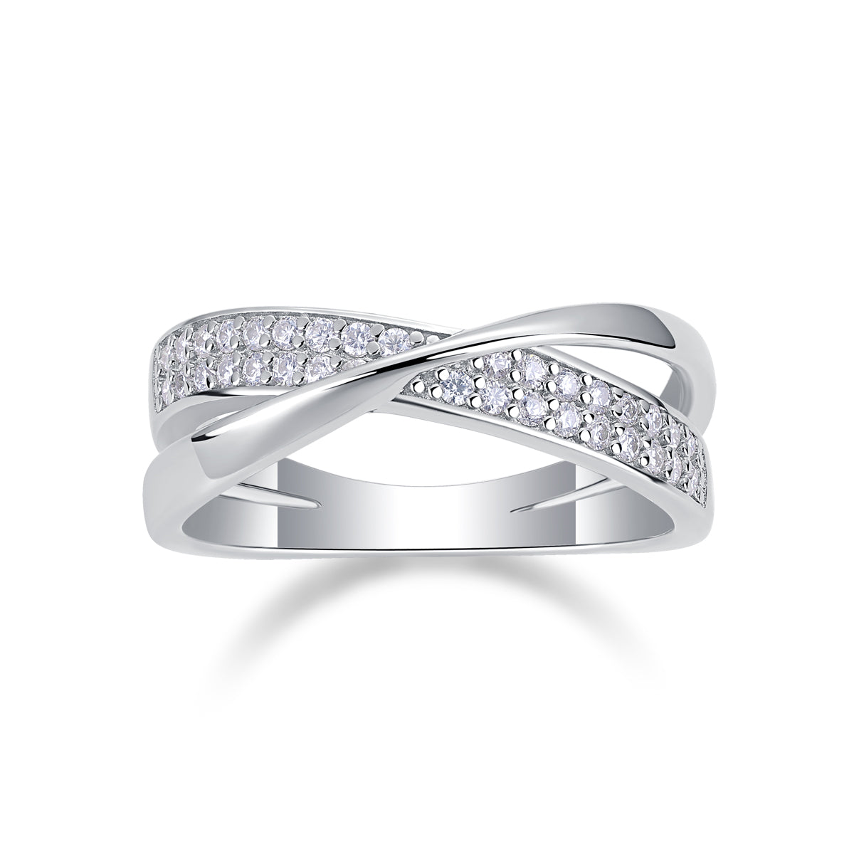Wrap-Around Moissanite Sterling Silver Ring