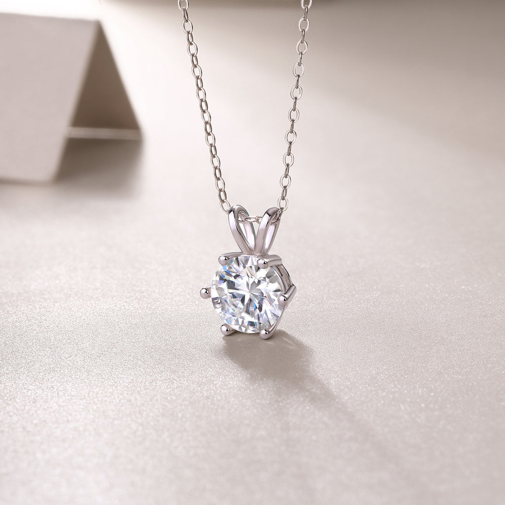 Romantic Mark 2-Carat Moissanite Pendant Necklace – S925 Sterling Silver
