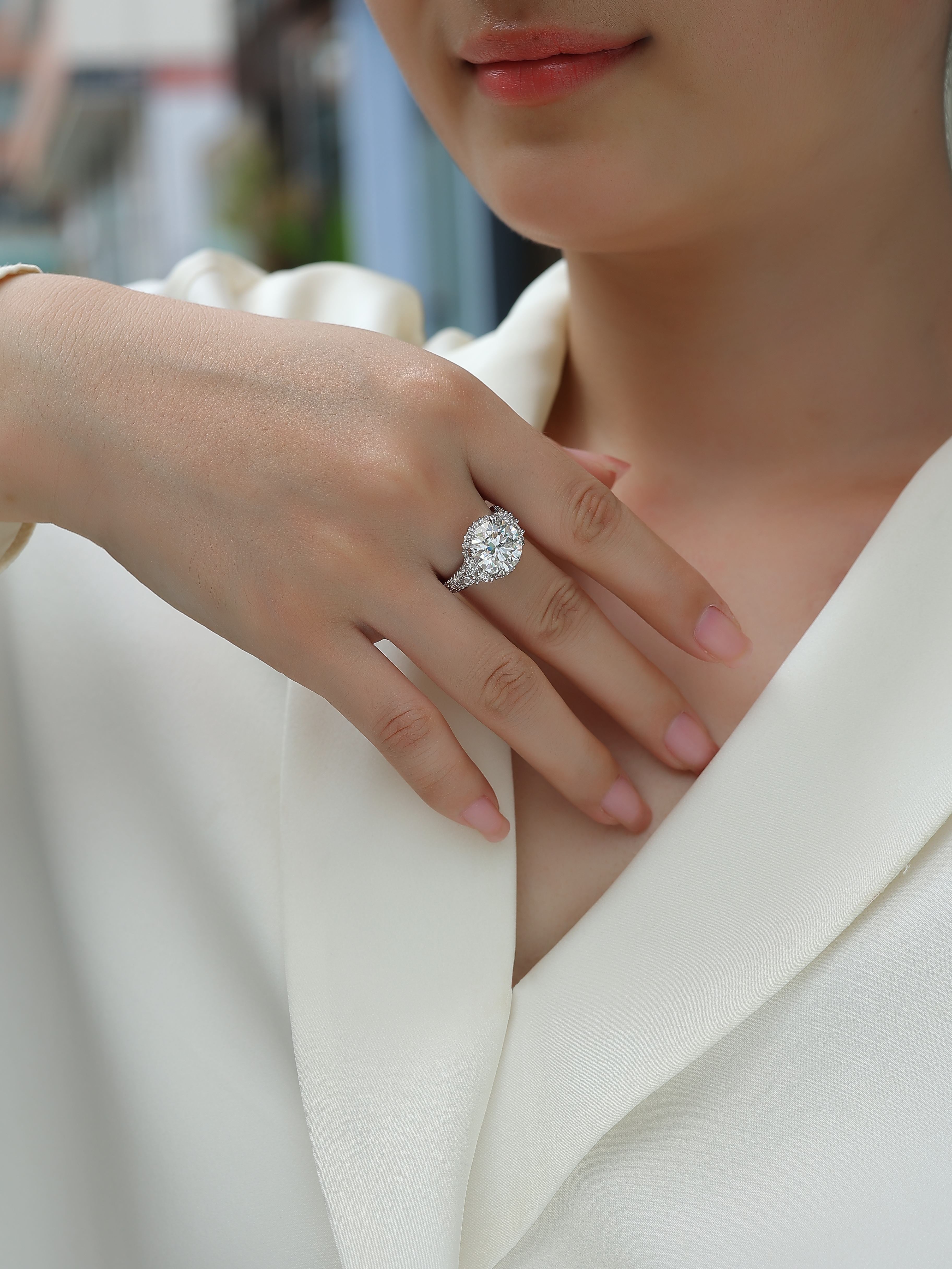 5-Carat Moissanite Bezel Ring – S925 Sterling Silver