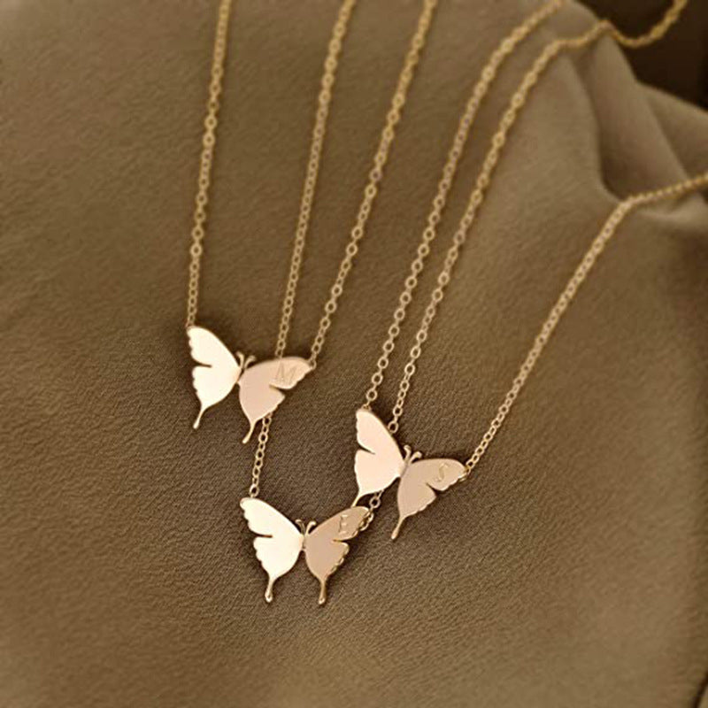 Geometric Butterfly Pendant Necklace