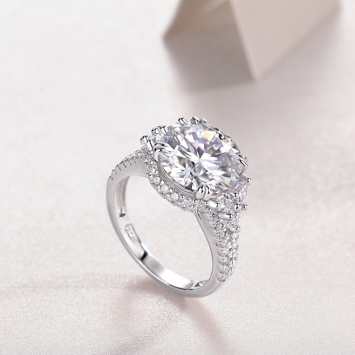 5-Carat Moissanite Bezel Ring – S925 Sterling Silver