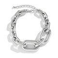 Chunky Silver Chain Link Choker Necklace