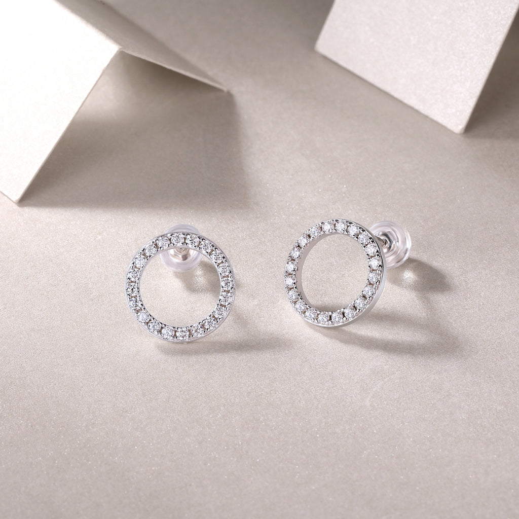 Moissanite Sterling Silver Stud Earrings