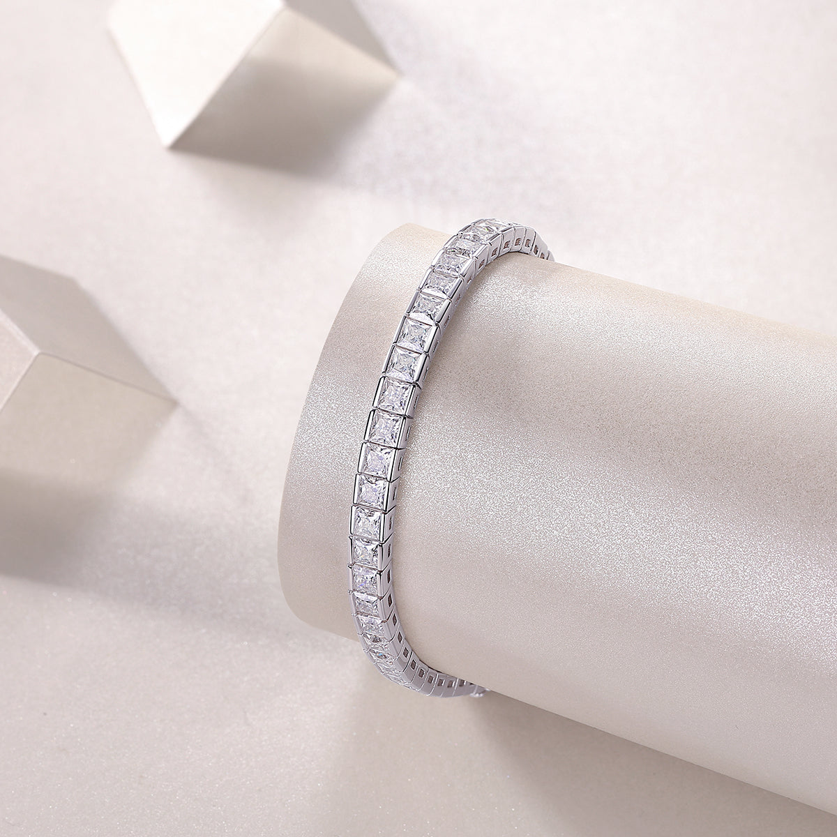 Square Moissanite S925 Sterling Silver Necklace
