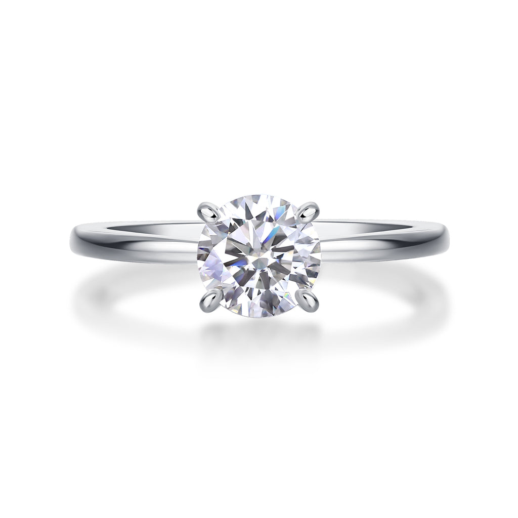 1 Carat Moissanite Solitaire Ring - Classic 4-Prong Setting