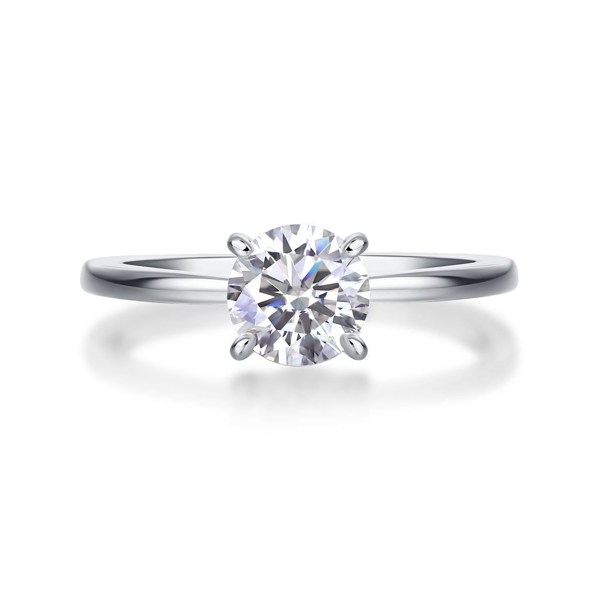 1 Carat Moissanite Solitaire Ring - Classic 4-Prong Setting