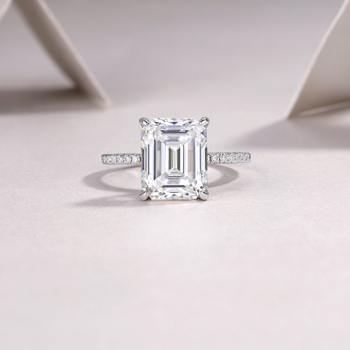 Emerald Cut Moissanite Ring - S925 Sterling Silver