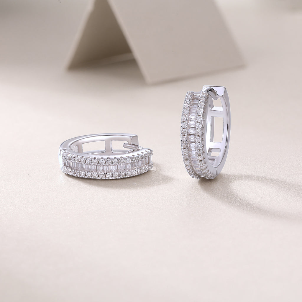Woven Moissanite Stud Earrings – S925 Sterling Silver