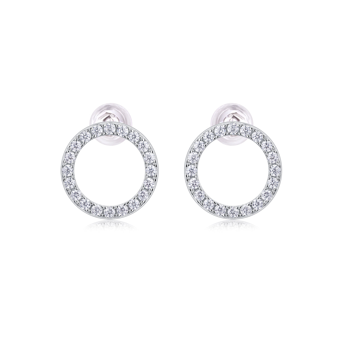 Moissanite Sterling Silver Stud Earrings