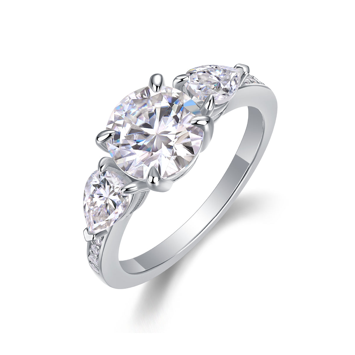 Large Stone 2-Carat Moissanite Solitaire Ring – S925 Sterling Silver