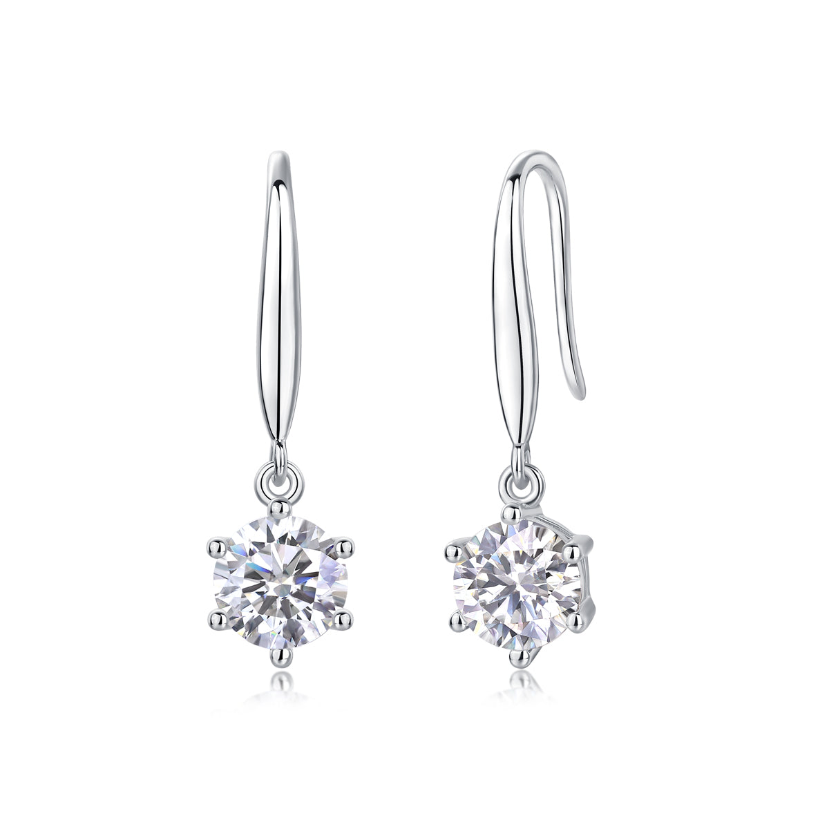 1 Carat Moissanite Earrings - S925 Sterling Silver (Pair)