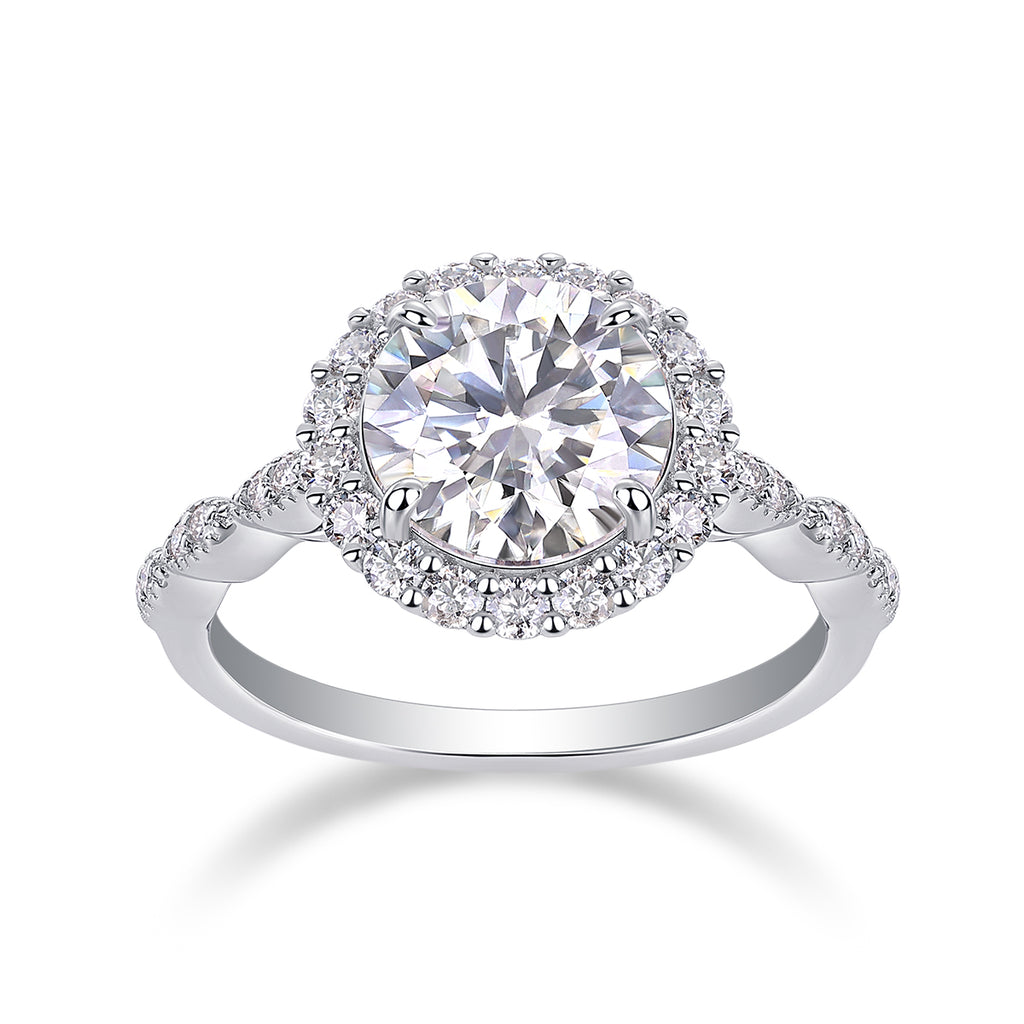 Starlight Shining 3-Carat Moissanite Ring – S925 Sterling Silver with Platinum Plating