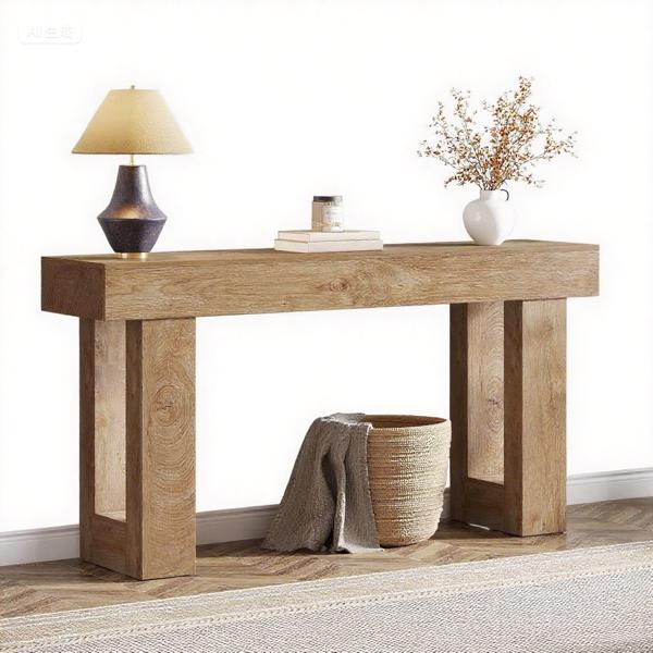 63" Farmhouse Console Table - Rustic Entryway & Sofa Table