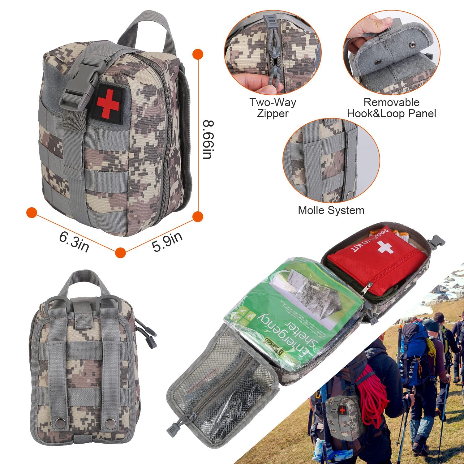 125-Piece Emergency Survival Kit with First Aid Supplies