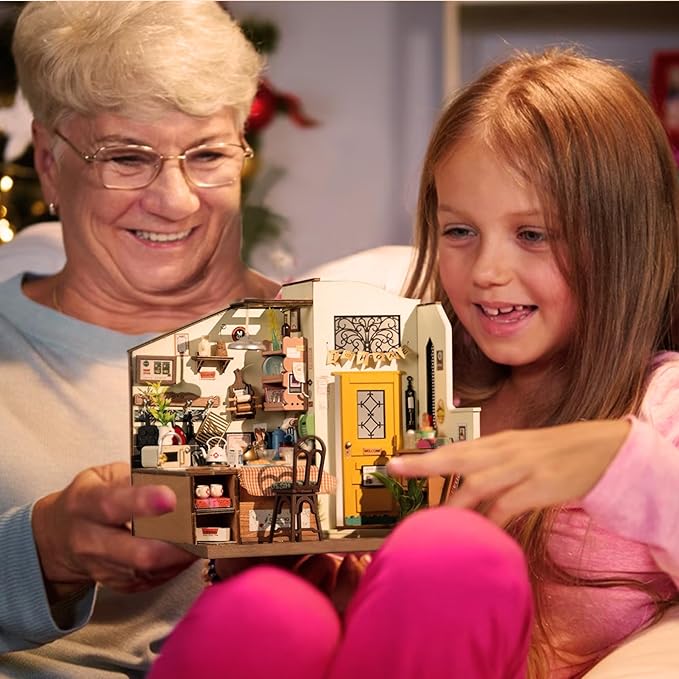 Happy Kitchen Miniature Dollhouse with LED Light