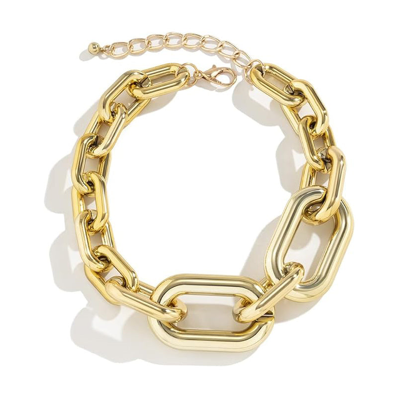 Chunky Gold Chain Link Choker Necklace