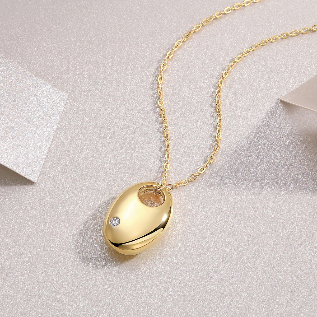 First Encounter Moissanite Pendant Necklace — S925 Sterling Silver, Gold-Plated